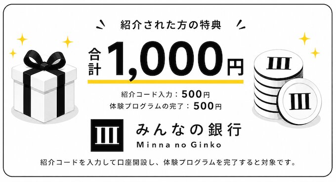 みんなの銀行の紹介キャンペーン内容