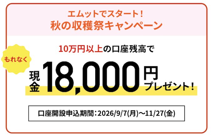 三菱ＵＦＪ銀行に10万円以上入金で18,000円【26/11/27まで】