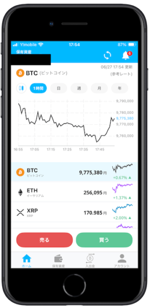 BITPOINTマイページ画面